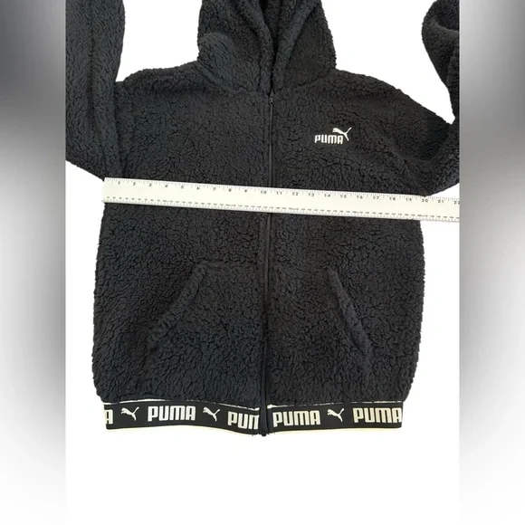 Puma Kids Vibe Check Faux Shearling Zip Hoodie Large NWT - Picture 8 of 12